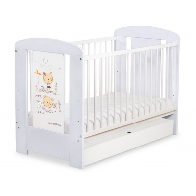 Kinderbett 120x60cm Sweet bears mit Schublade STANDARD