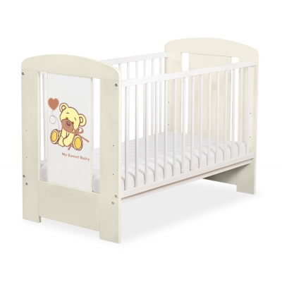 Kinderbett Creme 120x60cm Bär mit Schleife creme nr 5004-10-321