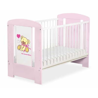 Kinderbett Rosa 120x60cm Bär mit Schleife rosa nr 5004-08-324