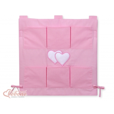 Kinderbett Tasche - Hängende Herzen rosa