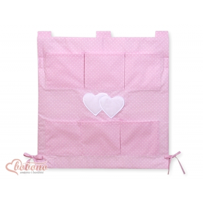 Kinderbett Tasche - Hängende Herzen Rosa - Punktemuster