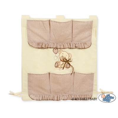 Kinderbetttasche - Bär mit Schleife braun