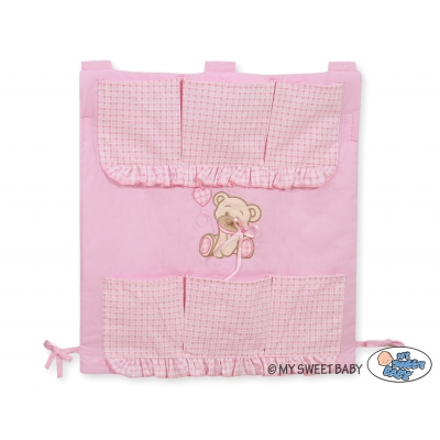 Kinderbetttasche - Bär mit Schleife rosa