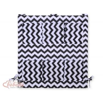 Kinderbetttasche - Chevron schwarz