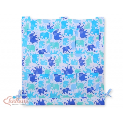 Kinderbetttasche - Elefanten blau