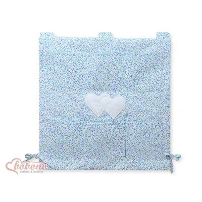 Kinderbetttasche - Hängende Herzen blaue Blümchen