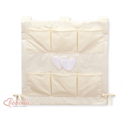 Kinderbetttasche - Hängende Herzen creme