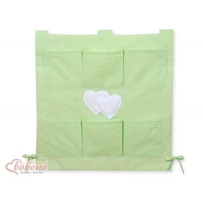 Kinderbetttasche - Hängende Herzen grün