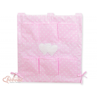 Kinderbetttasche - Hängende Herzen Rosa - Punkmuster