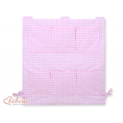 Kinderbetttasche - Rosa kariert