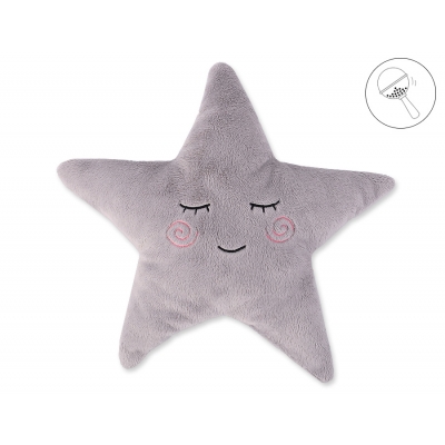 Kissen LITTLE STAR mit Rassel - grau