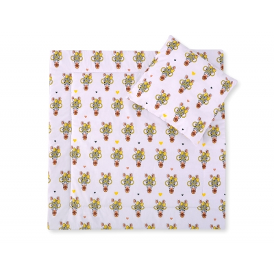 Kissen und Decke für Kinderwagen Set 2tlg - gelbe Zebras