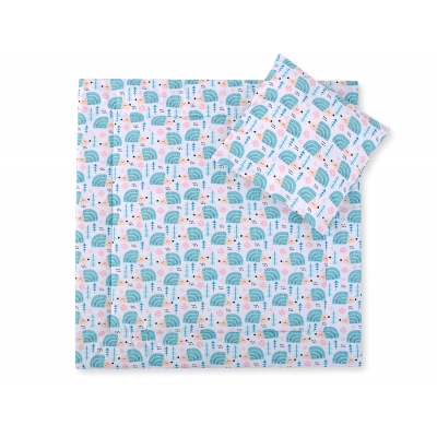 Kissen und Decke für Kinderwagen Set 2tlg - Igel mint