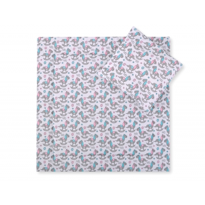 Kissen und Decke für Kinderwagen Set 2tlg Kissen und Decke - Schaukelpferde