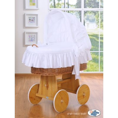 Komplett Bollerwagen mit Haube für Baby - Gute Nacht weiß