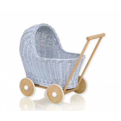 Korbpuppenwagen - blau
