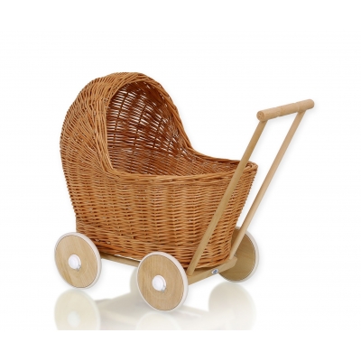 Korbpuppenwagen - natur