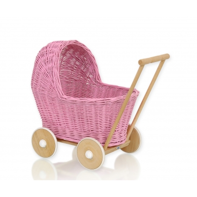Korbpuppenwagen - pink