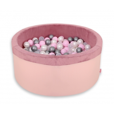 Kugelbad Bällebad aus Minkystoff mit Bällen 200st - altrosa