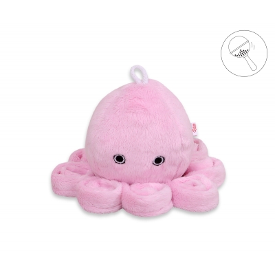 Kuscheltier Krake mit Rassel - rosa