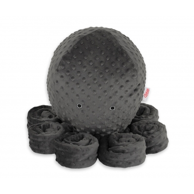 Kuscheltier Oktopus groß - anthrazit - Polka Dot Minky
