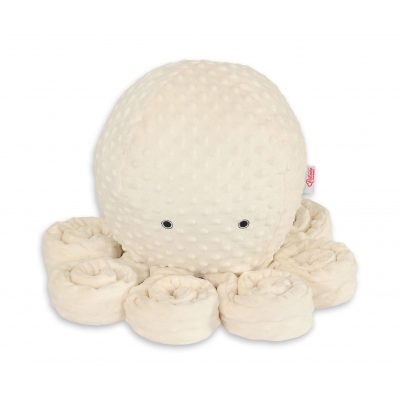 Kuscheltier Oktopus groß - creme - Polka Dot Minky