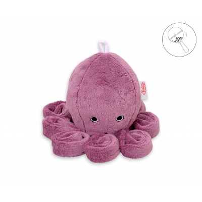 Kuscheltier Oktopus mit Rassel - altrosa