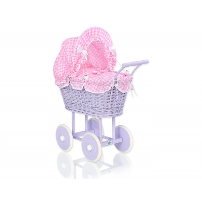 Lila Weide Puppenwagen Bettwäsche Rosa Kariert nr 91699-384