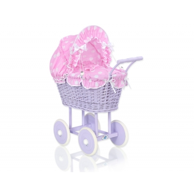 Lila Weide Puppenwagen Bettwäsche Rosa Punktmuster nr 91699-736