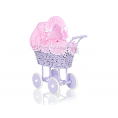 Lila Weide Puppenwagen Rosa mit Punktmuster Weiß nr 91699-530