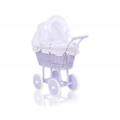 Lila Weide Vintage Puppenwagen Weiß Weiß mit Stickerei nr 91699-906