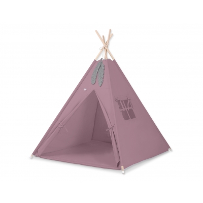 MINI Set: Teepee Kinderspielzelt + Spielmatte + Schmuckfedern GRATIS!- pastellviolett