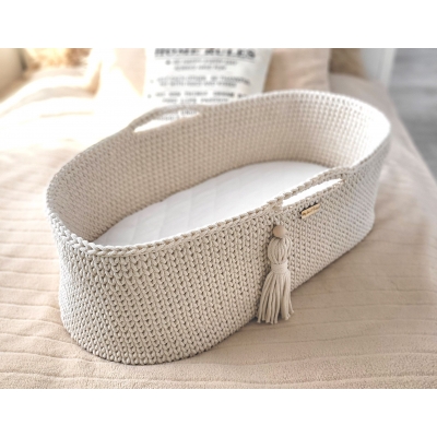 Moseskorb Boho für Babys - Creme