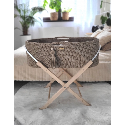 Moseskorb Boho Handmade mit Ständer -sand