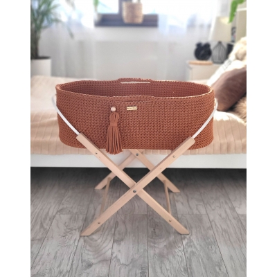 Moseskorb mit Ständer Boho-Stil - terracotta