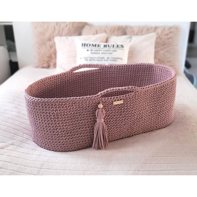 Moseskorb Handmade Boho - mauve
