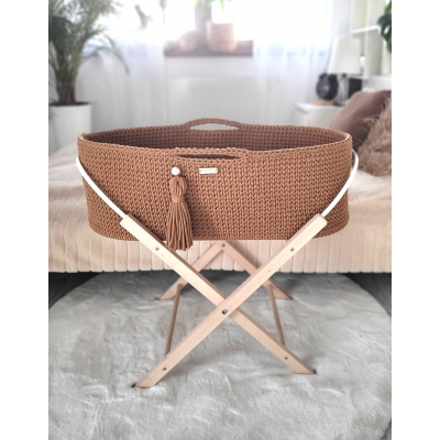 Moseskorb mit Gestell Handmade Boho - caramel