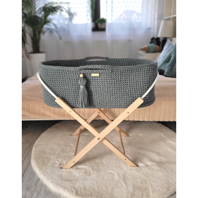 Moseskorb mit Gestell Handmade Boho - laurel