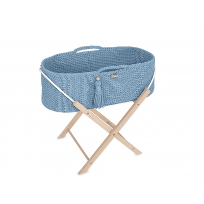 Moseskorb mit Ständer Boho Handmade blau