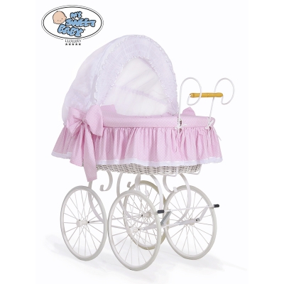 Nostalgiestubenwagen Christine - Weiß rosa My Sweet Baby