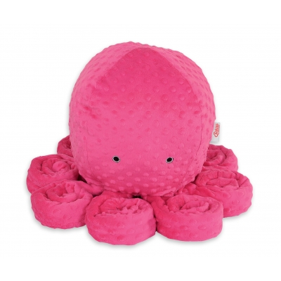 Oktopus Plüschtier groß - Fuchsie - Polka Dot Minky