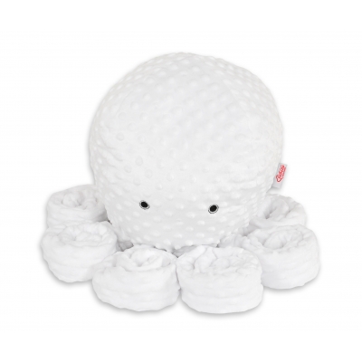 Oktopus Plüschtier groß - weiss - Polka Dot Minky
