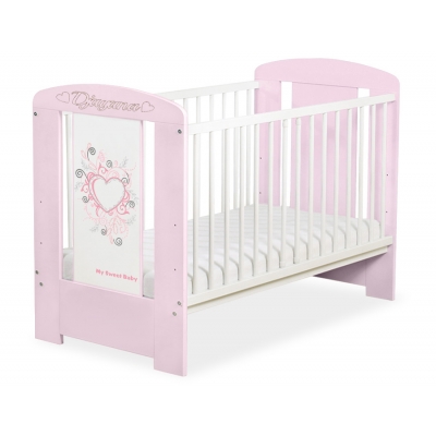 Babybett mit Baby Name Gravur Pink