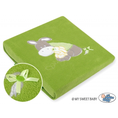 Polar Fleece Babydecke - Esel Luca grün