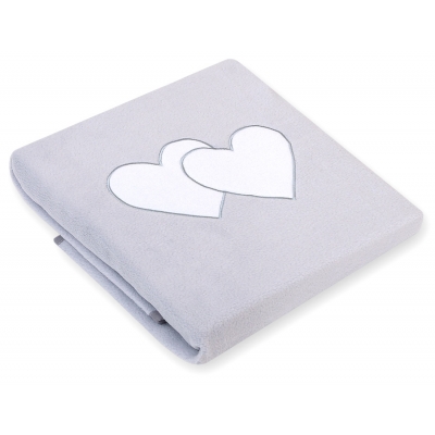 Polar Fleece Babydecke für Baby- Hängende Herzen grau