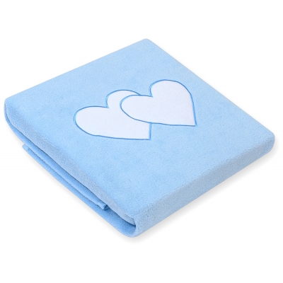 Polar Fleece Babydecke - Hängende Herzen blau