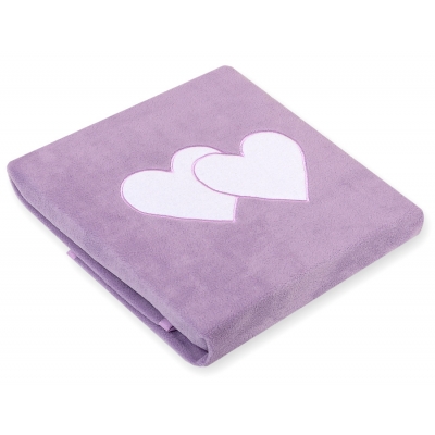 Polar Fleece Babydecke - Hängende Herzen lila