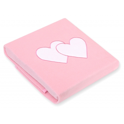 Polar Fleece Babydecke - Hängende Herzen rosa