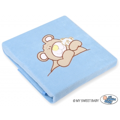 Polar Fleece Babydecke - Teddy Bär Barnaba blau