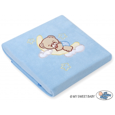 Polar fleece Decke für Kinderwagen - Gute Nacht blau